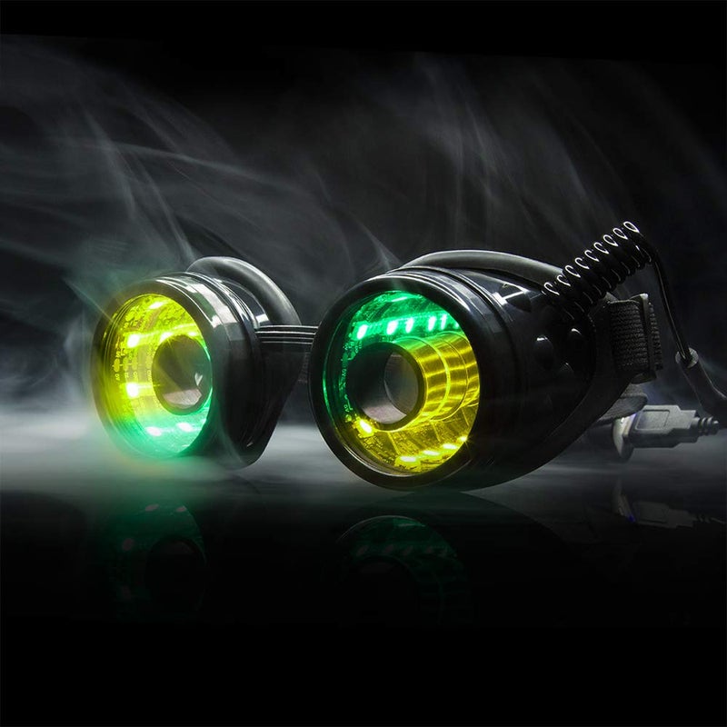 GloFX Full Color Programmable LED Goggles | Infinite Portal Lens With 350 Modes | USB Rechargeable LED Light Up Rave Goggles | Perfect For EDM Music Festivals Content Creation - Image 3